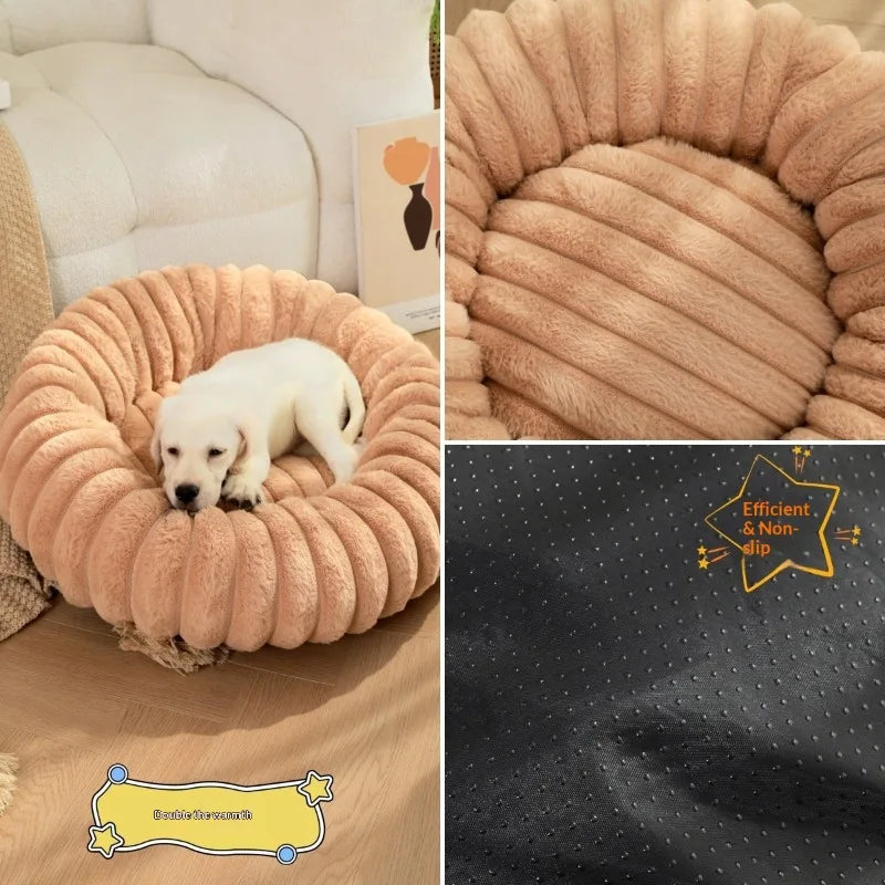 Cama Donut para Gatos y Perros Pequeños con Felpa Suave