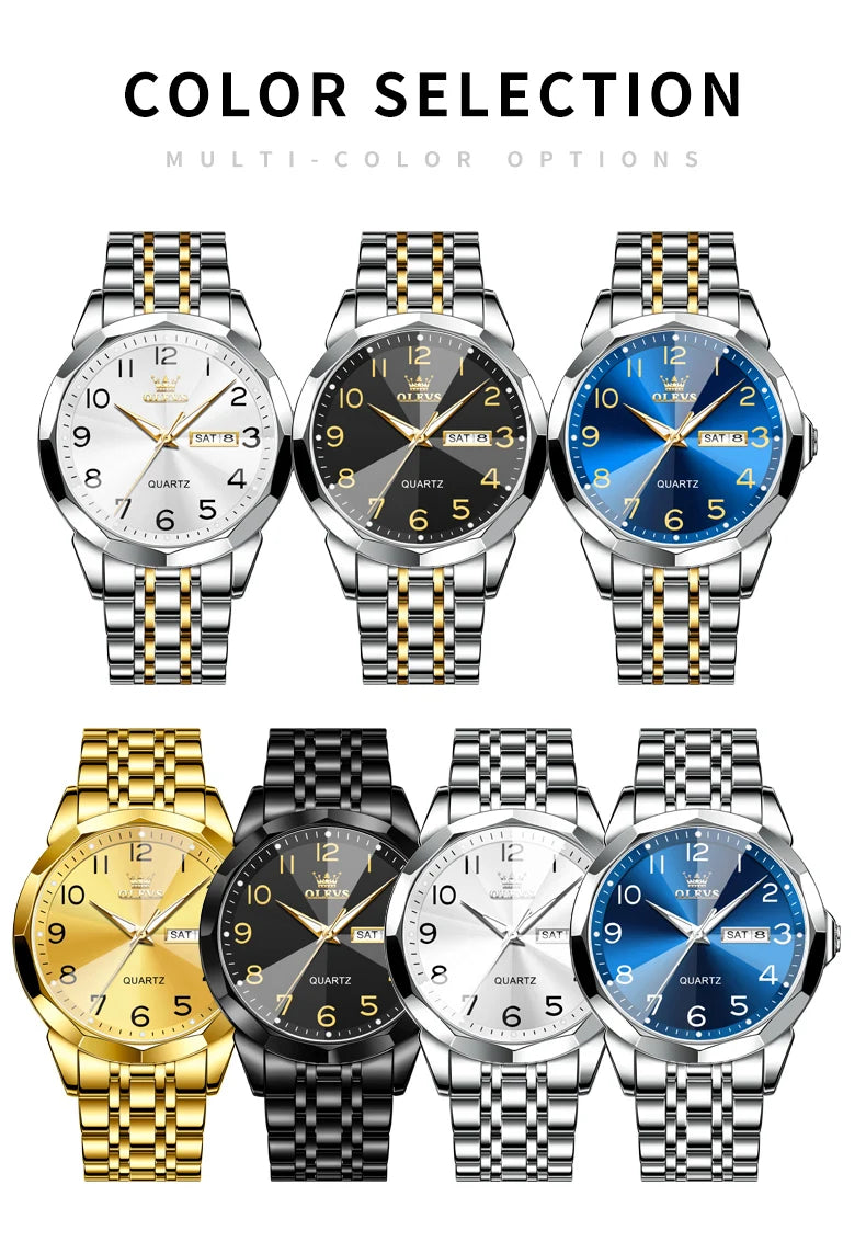 Reloj de Cuarzo Analógico para Hombre OLEVS 9970 Acero Inoxidable Negocios