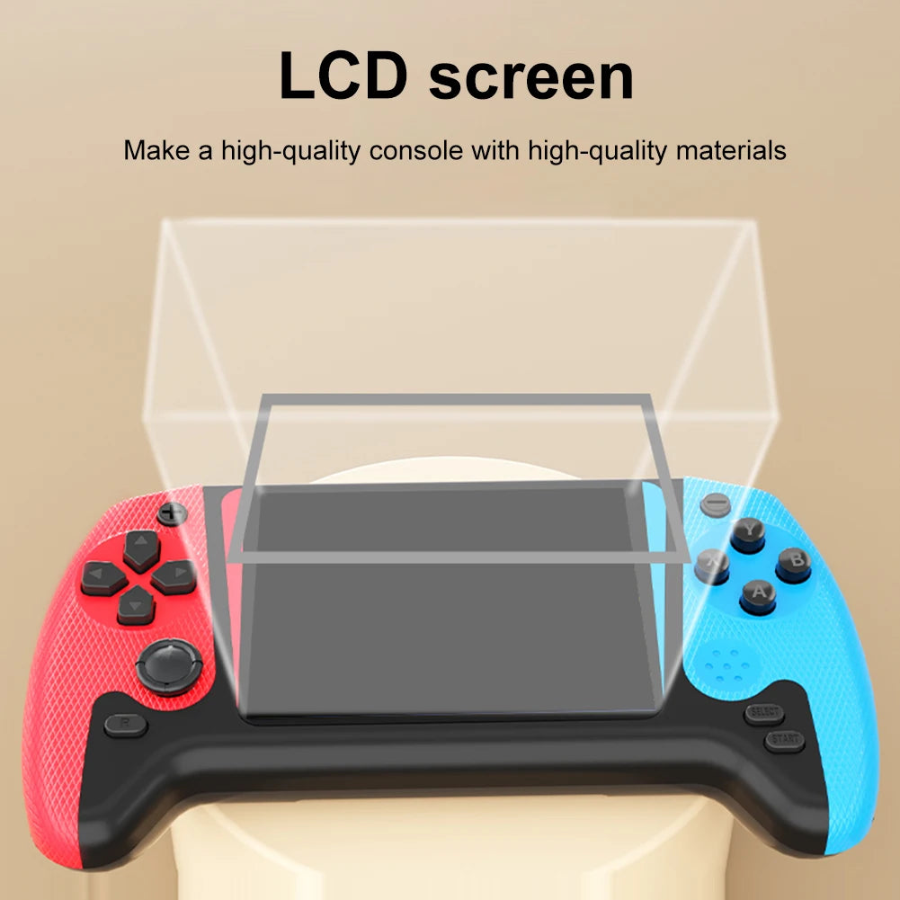 Consola de juegos con pantalla LCD de 3,5 pulgadas, 500 juegos integrados, consola de juegos portátil con conexión a TV, 1200mAh para niños y adultos, para un solo jugador