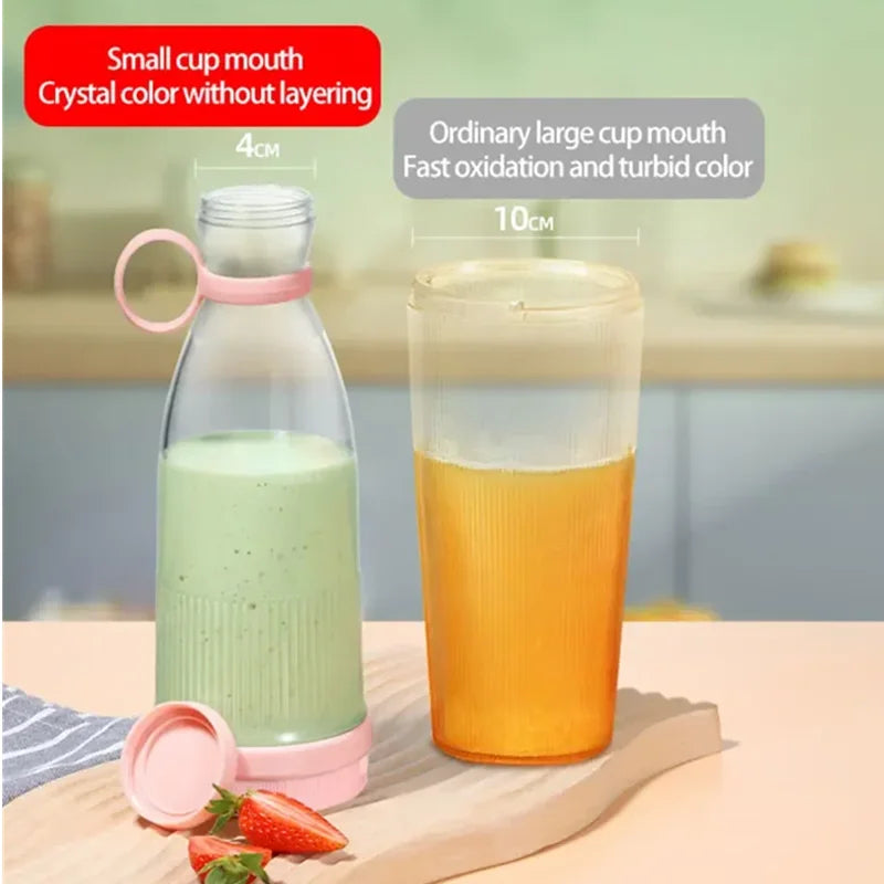 Taza exprimidora eléctrica, licuadora de 6 hojas, máquina para batidos, herramienta portátil USB para mezclar leche y fruta, Mini licuadora de jugo fresco