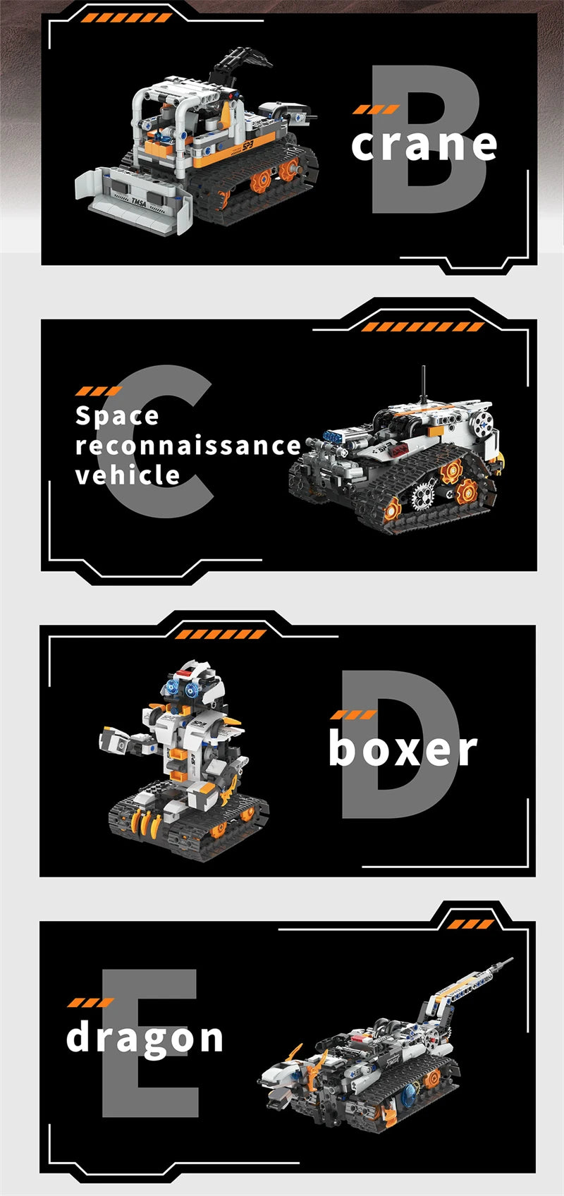 Bloques de construcción programables con brazo mecánico multieje, robot 5 en 1, juguetes de Control remoto, vástago interactivo, regalo de aprendizaje para niños