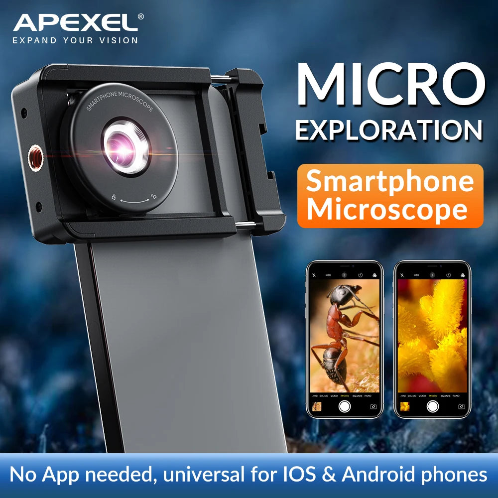 Lente de Microscopio Digital 100X para iPhone y Xiaomi