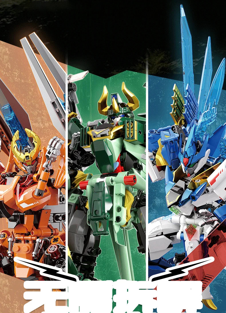 Bloques de construcción para niños, juguete de ladrillos para armar dinosaurio Mecha rex, serie F5-A0007, 2 en 1