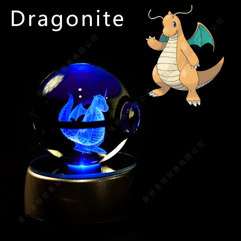 Lámpara Nocturna Pokémon Bola de Cristal 3D Pikachu