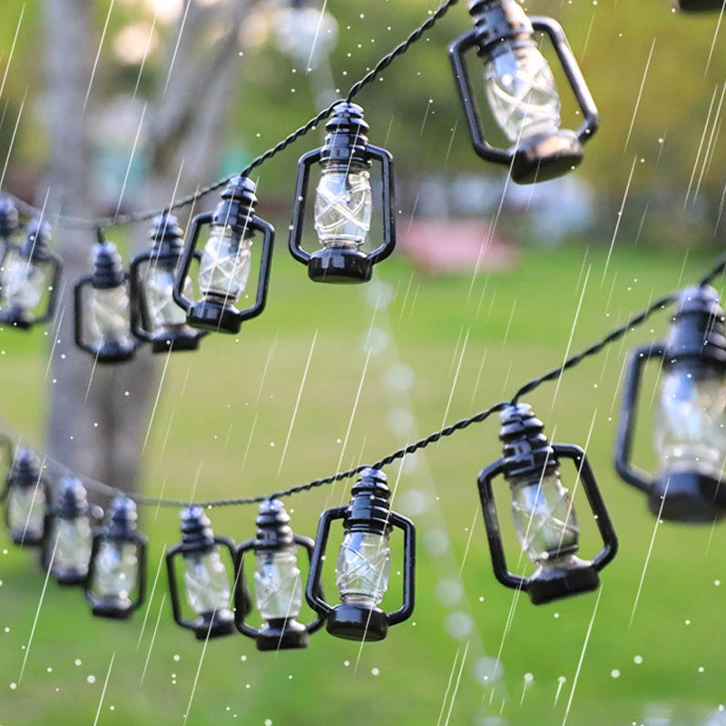 Guirnalda de Luces LED Solares, Lámpara de Botella Retro, Guirnalda de Luces Decorativas Navideñas, Lámpara de Ambiente para Jardín, Luz para Acampar al Aire Libre