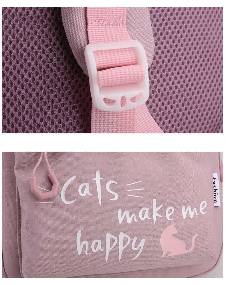 Mochila Escolar Rosa para Niñas y Adolescentes
