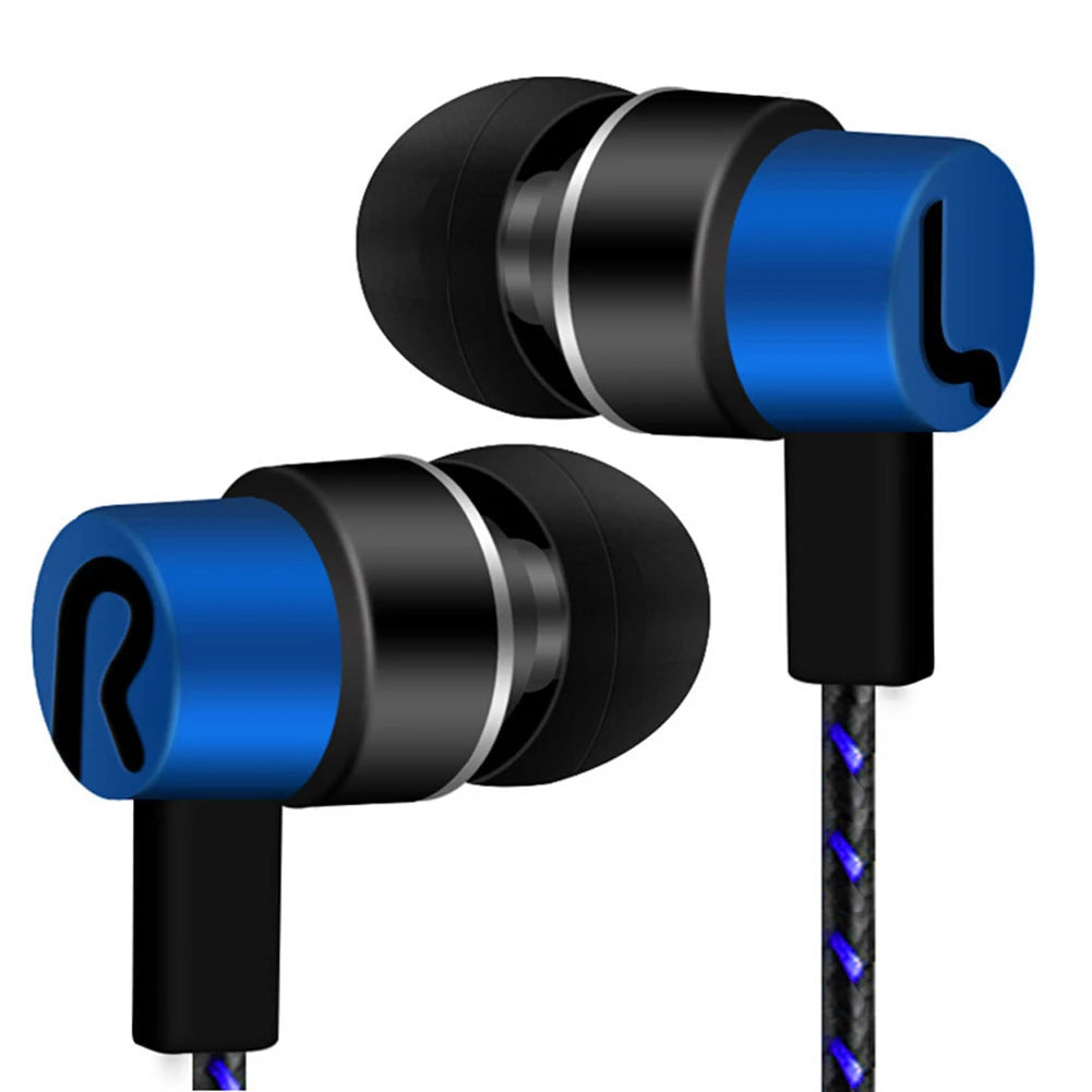 Experimente graves potentes con auriculares internos con cable, auriculares estéreo de 3,5 mm para dispositivos móviles, diseño con aislamiento de ruido