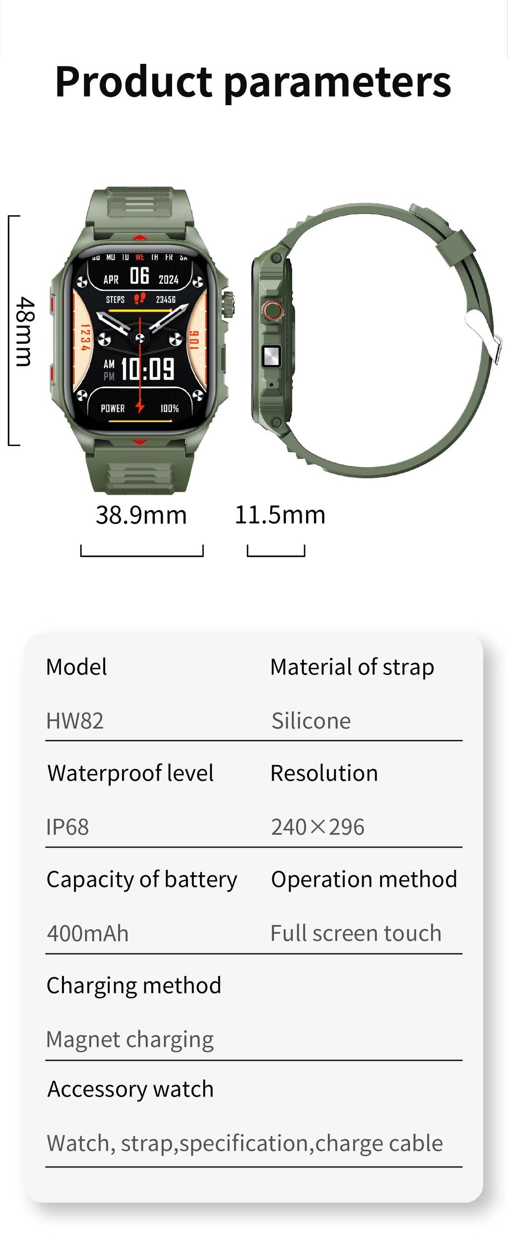 Reloj Inteligente Digital Ritmo Cardíaco Hombre
