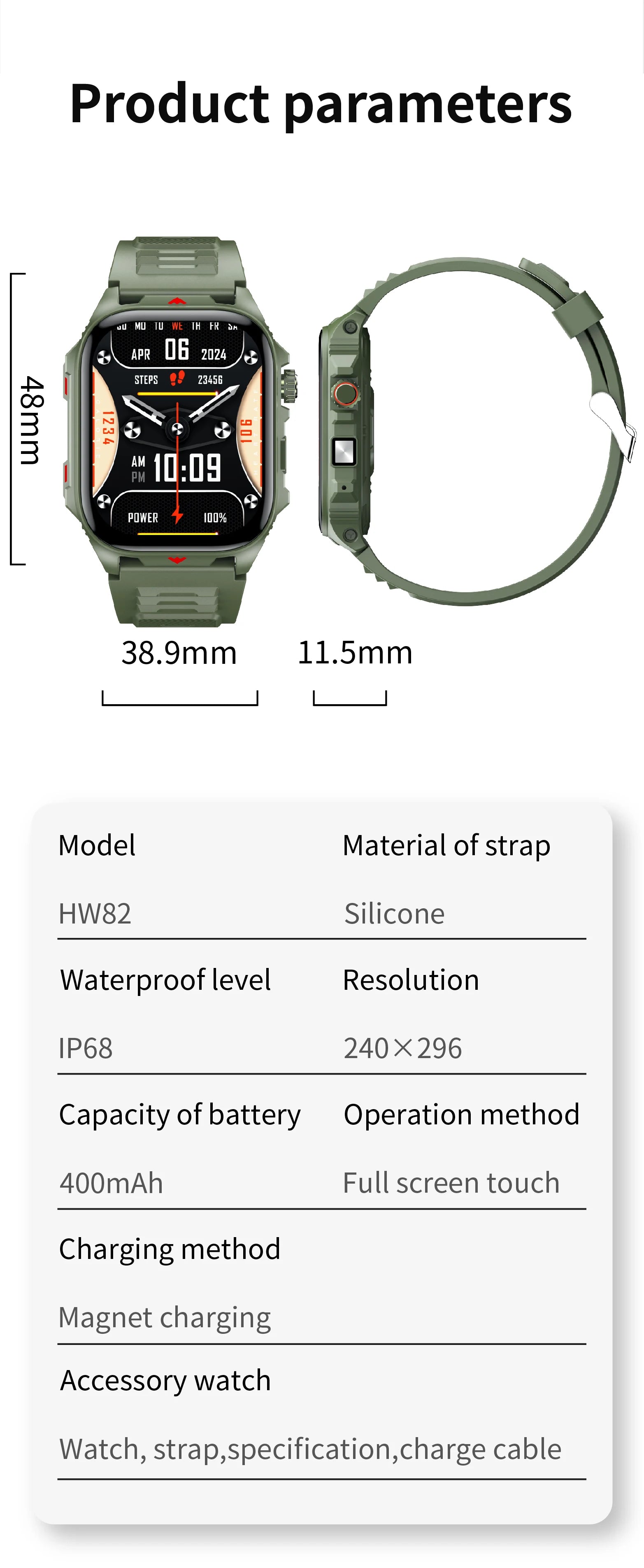 Reloj Inteligente Digital Ritmo Cardíaco Hombre