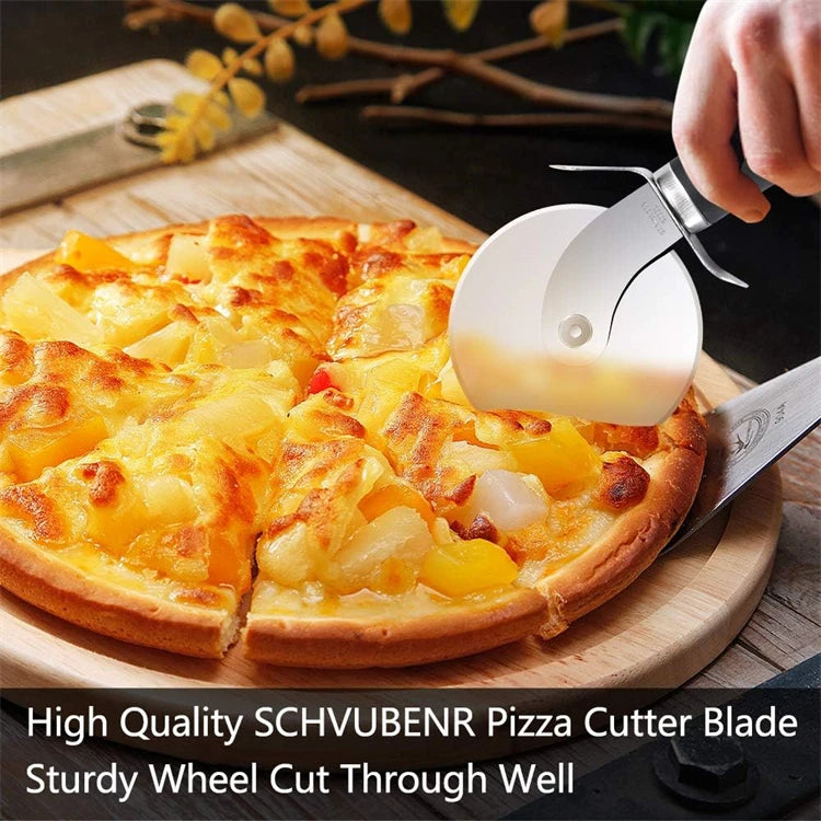 Cortador de Pizza Premium, rueda cortadora de Pizza de acero inoxidable, rebanador de Pizza súper afilado con mango antideslizante, utensilios de cocina JT542