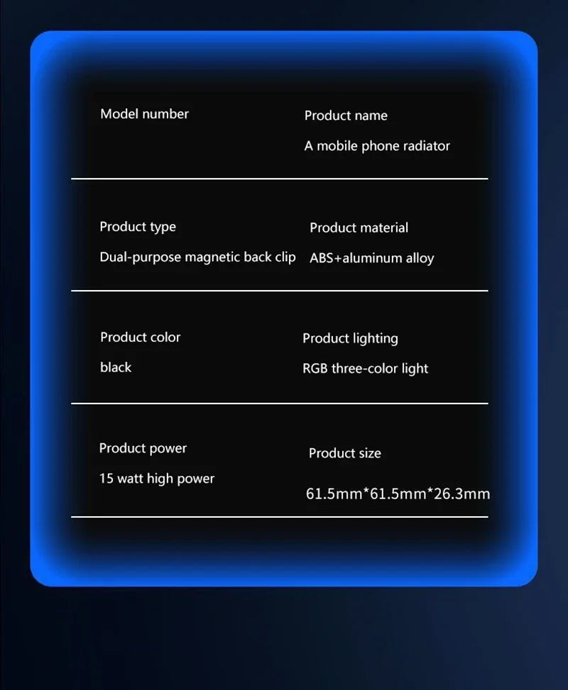 Enfriador de Teléfono para Gaming con Clip Magnético, Android e iOS