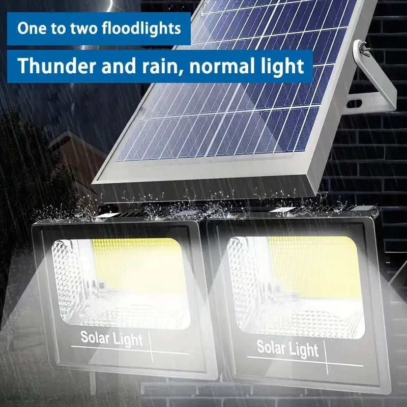 Reflector solar LED 400W 2 cabezales para jardín impermeable IP65