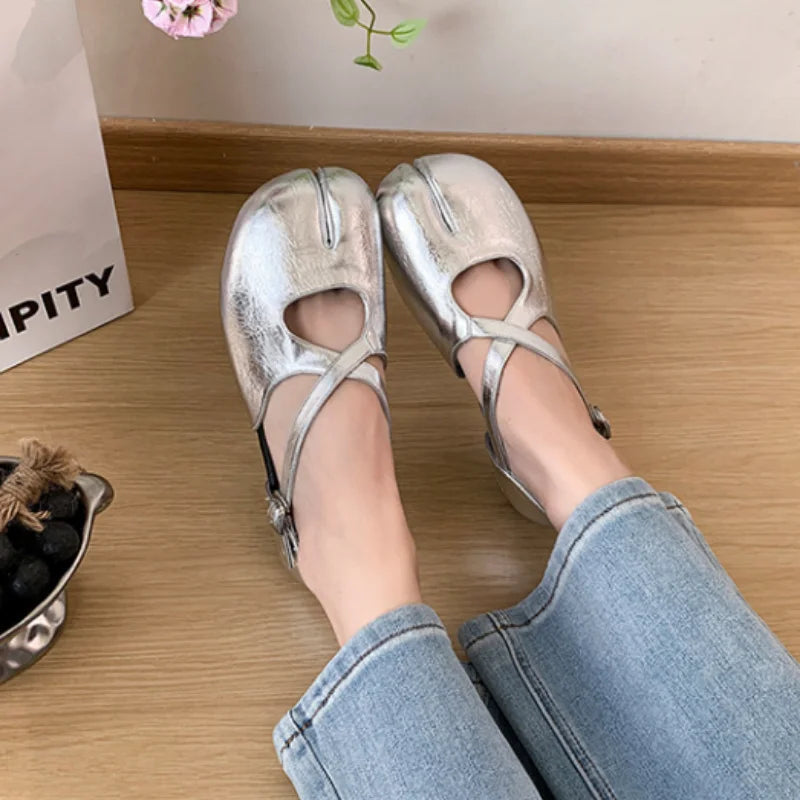 Zapatos Planos Estilo Mary Jane para Mujer, Punta Dividida