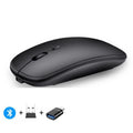 Ratón inalámbrico recargable compatible con Bluetooth 2,4 GHz modos duales ratón de ordenador con Nano receptor para PC portátil Macbook