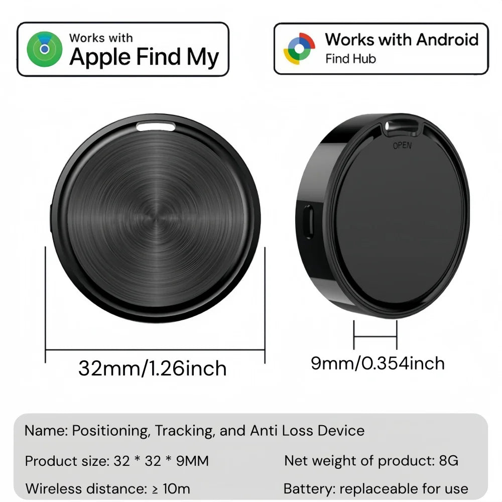 Mini Rastreador GPS Antipérdida para Mascotas, Niños, Bolsos, Llaves, Carteras, Compatible con Aplicaciones IOS/Android, Localizador
