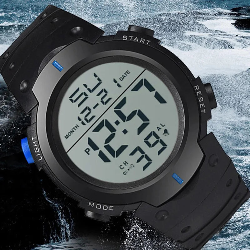 Relojes deportivos LED para hombre, Reloj Digital de marca superior para hombre, Reloj electrónico multifuncional de goma para hombre, Reloj electrónico para cronometraje de atleta