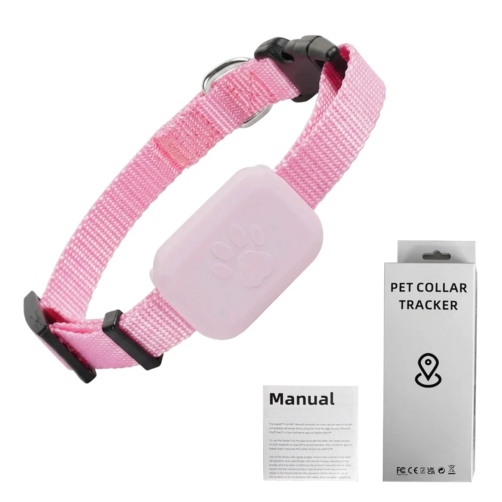 Rastreador GPS para Mascotas a Distancia, Resistente al Agua, Seguimiento en Tiempo Real, Alerta de Movimiento, Collar Antipérdida para Perros y Gatos, Localizador Global para la Aplicación Apple Find