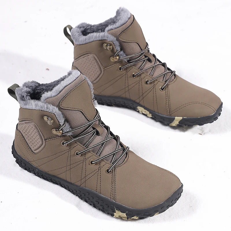 Botas de senderismo cálidas para hombre con forro polar y suela antideslizante