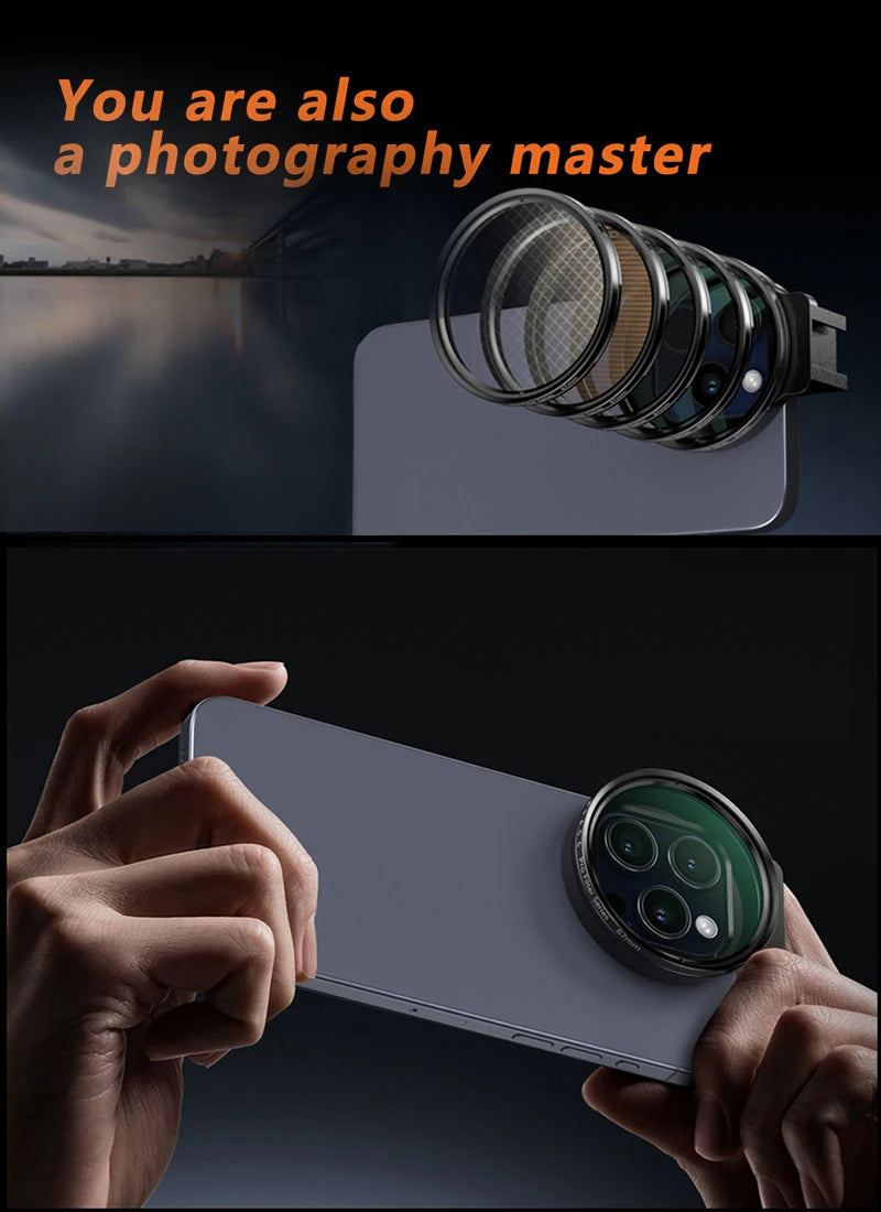 Kit Filtros de Fotografía 67mm con Clip para Smartphone