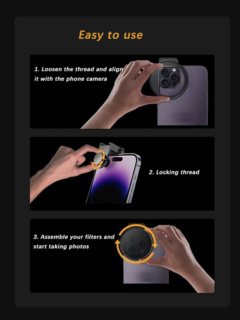 Kit de Lentes y Filtros para Teléfono con Clip Universal 67mm