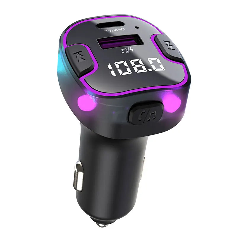 Transmisor FM Bluetooth 5.3 para Auto con Carga Dual USB y Manos Libres