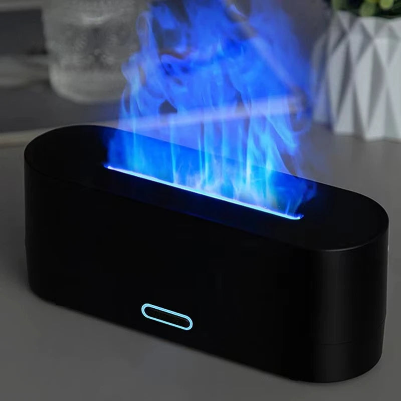 Nueva llama humidificador de aire difusor de Aroma 160mL hogar ultrasónico máquina de niebla nebulizador aceite esencial simulación llama lámpara Difusor