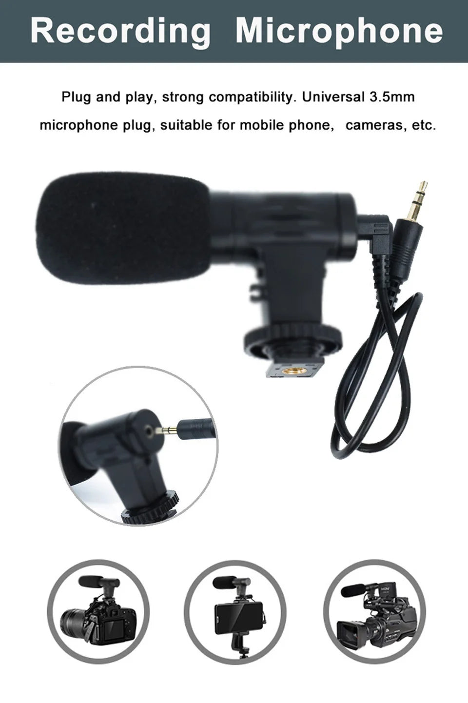 Soporte para teléfono móvil, iluminación de fotografía, Kit de vídeo para Smartphone, micrófono LED, trípode para Selfie, mango de grabación, soporte estabilizador portátil
