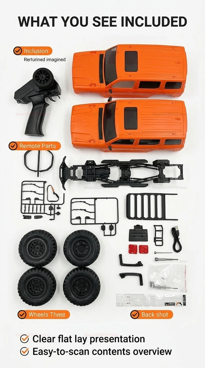 Crawler RC a escala 1/12 MN-300: camión todoterreno 4x4 con control remoto de 2,4 GHz. Modelo MN300 para niños y adultos, ideal como regalo para aficionados