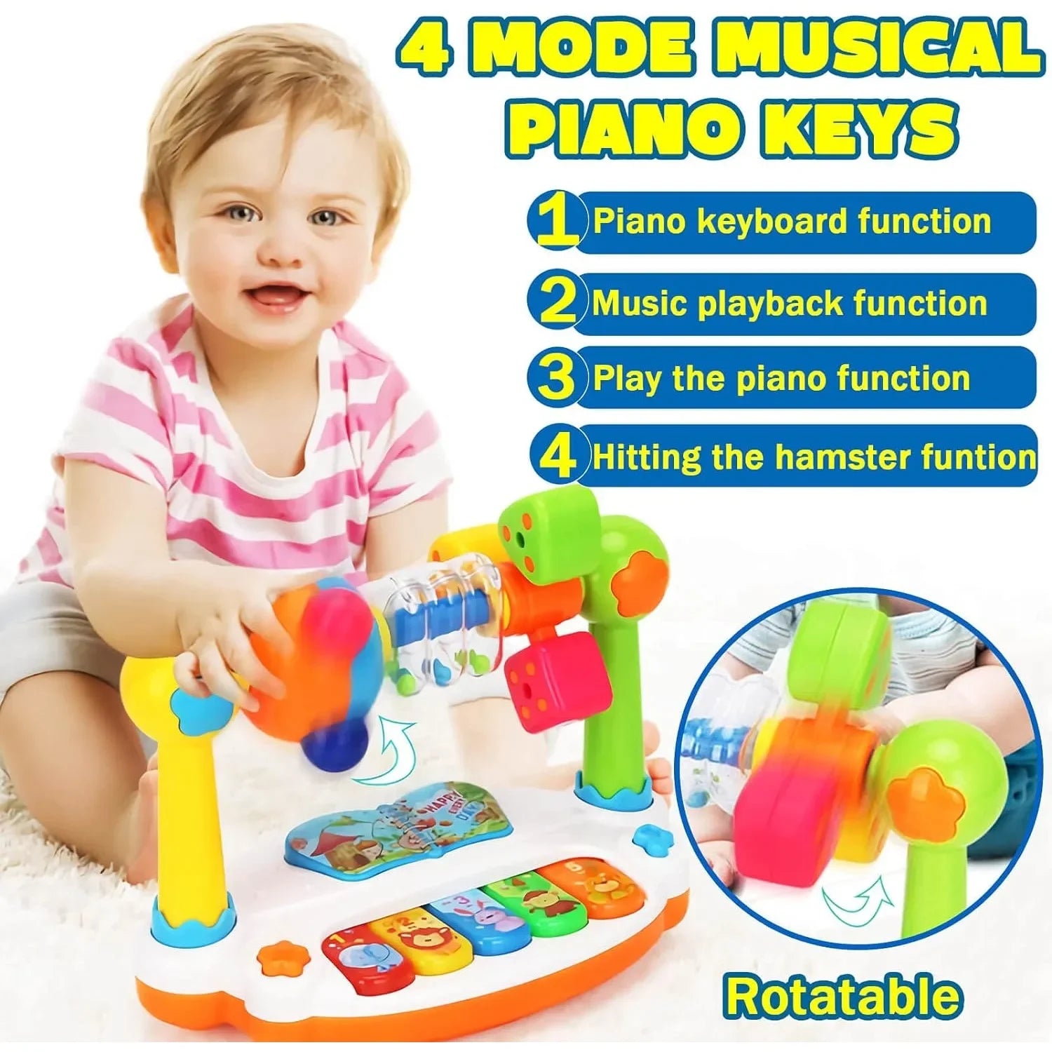 Teclado Piano Musical para Niños con Sonido y Luz - Juguete Educativo