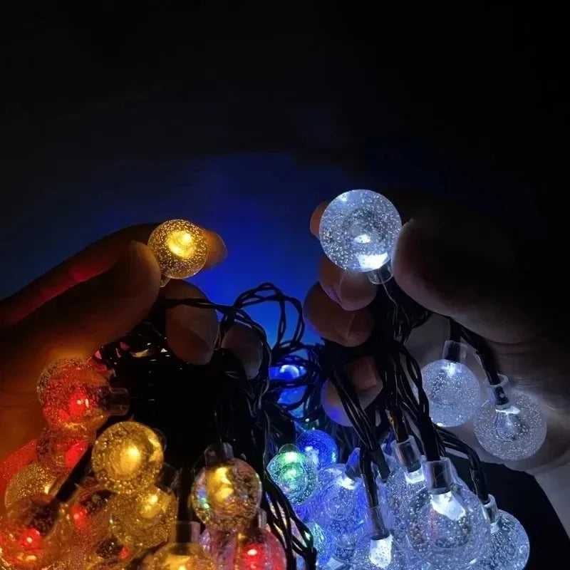 Guirnalda Solar 200 LED para Jardín Globo Cristal Impermeable