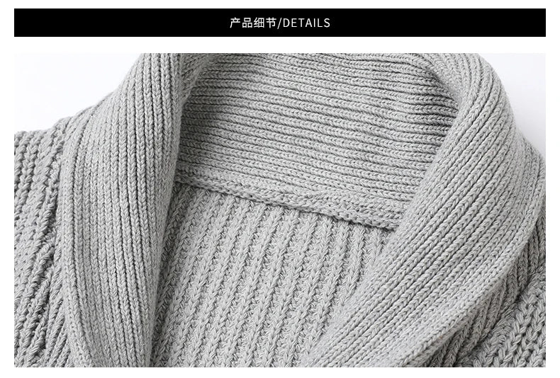 Suéter grueso de lana de gama alta para hombre, Chaqueta de punto de Cable, abrigos casuales, marca de moda coreana, otoño, invierno, 2021