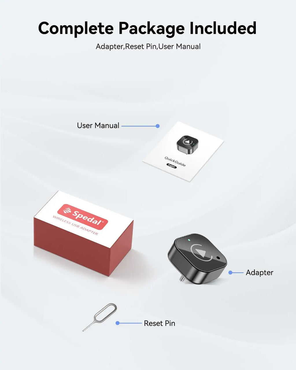 Adaptador CarPlay 2 en 1 (Tipo-C), adaptador inalámbrico CarPlay USB C / Android Auto USB C para convertir de cableado a inalámbrico, Plug & Play