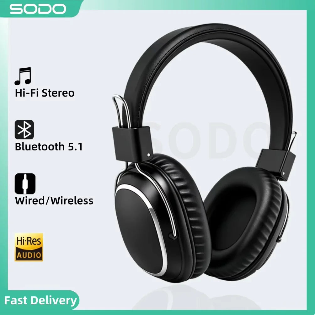 SODO SD-1004 Auriculares Bluetooth 5.3 HiFi Plegables