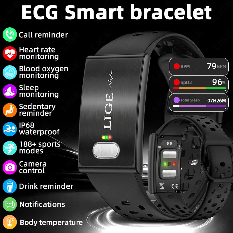 Reloj Inteligente LIGE Sin Pantalla con ECG y HRV