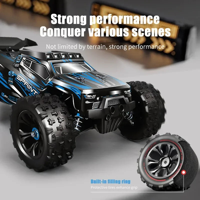 Coche teledirigido 1:16, 85 KM/H o 50 KM/H, 4WD, con Control remoto LED, camión Monster 4x4 de deriva de alta velocidad para niños vs Wltoys 124017   Juguetes