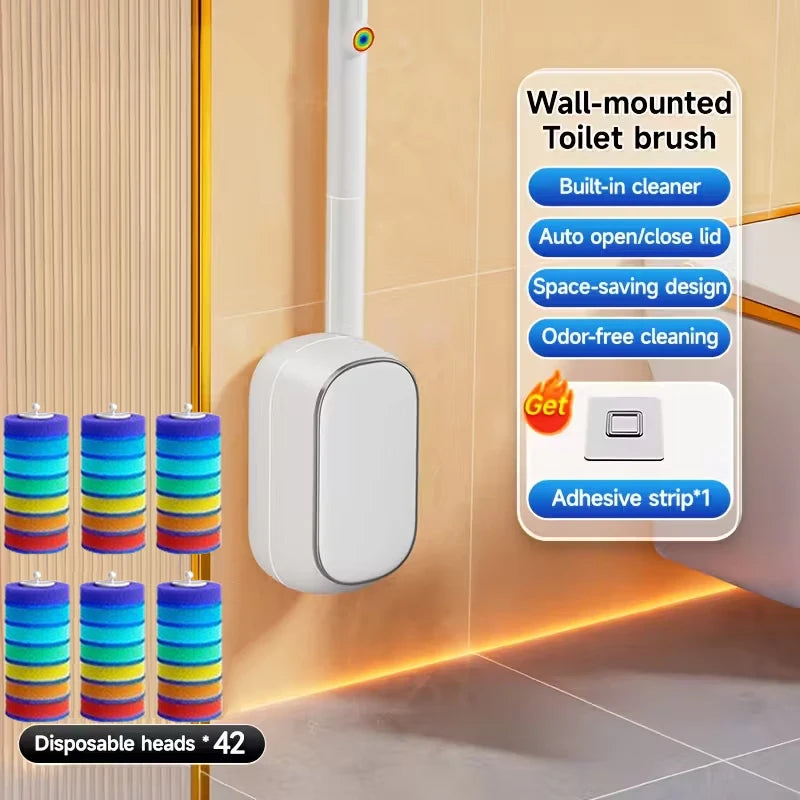 Escobilla de baño desechable Joybos con soporte de pared y cabezal recambiable