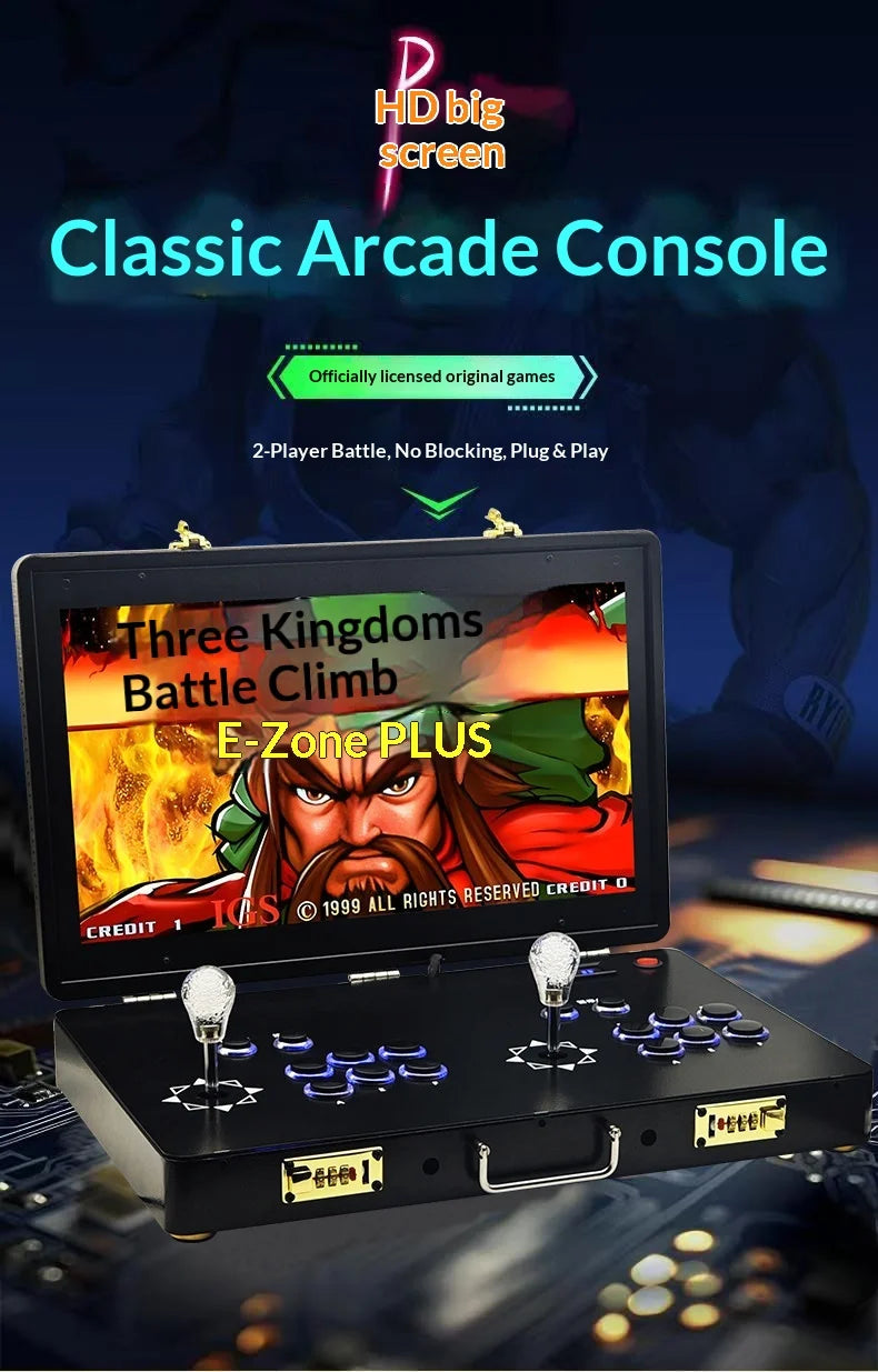 Máquina de Juegos Arcade con Doble Joystick, Portátil, Pantalla HD Integrada, Modelo 2026, para Uso Doméstico, Conexión a TV, Juego de Lucha Clásico Retro