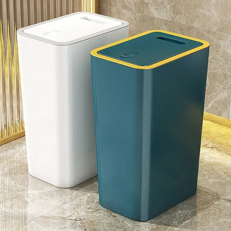 Cubo de basura nórdico de 10 L con tapa de un toque y desodorante