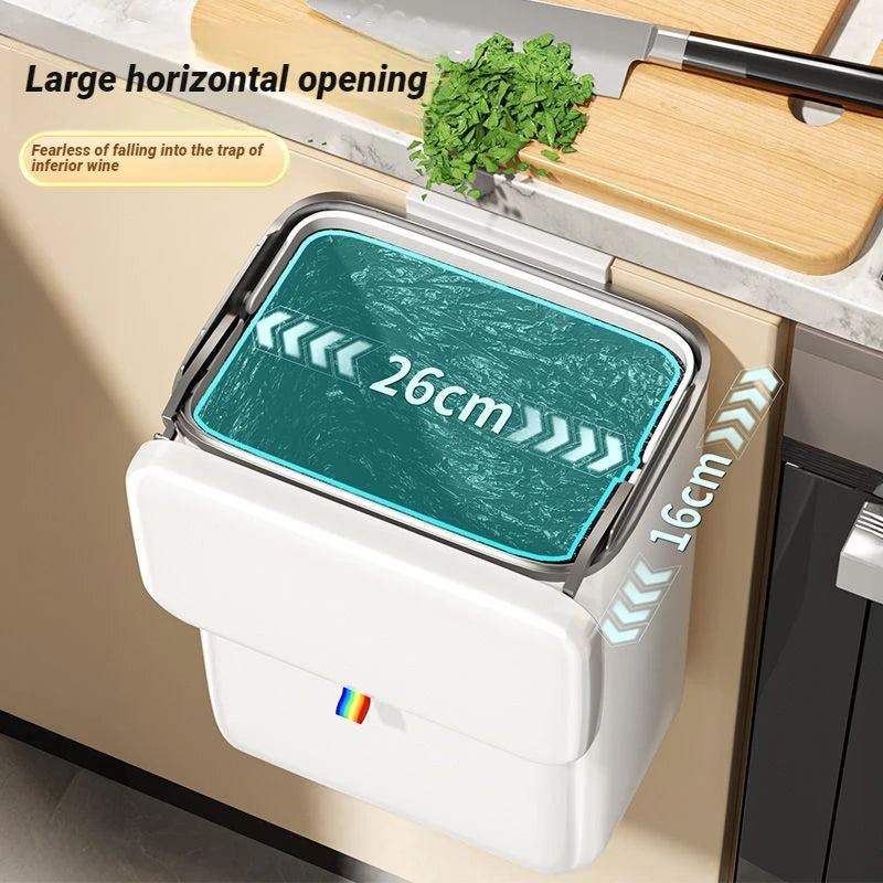 Cubo de basura de pared Joybos 12L con tapa deslizante para baño y cocina