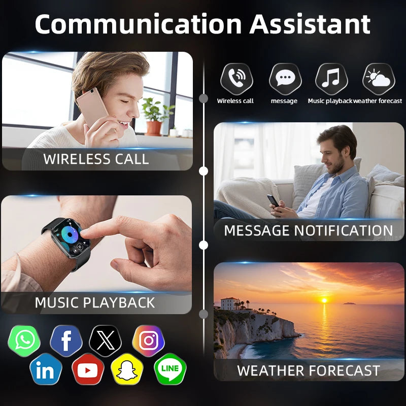 Smartwatch LIGE para mujer y hombre, pantalla 2,01", IP68, llamadas Bluetooth