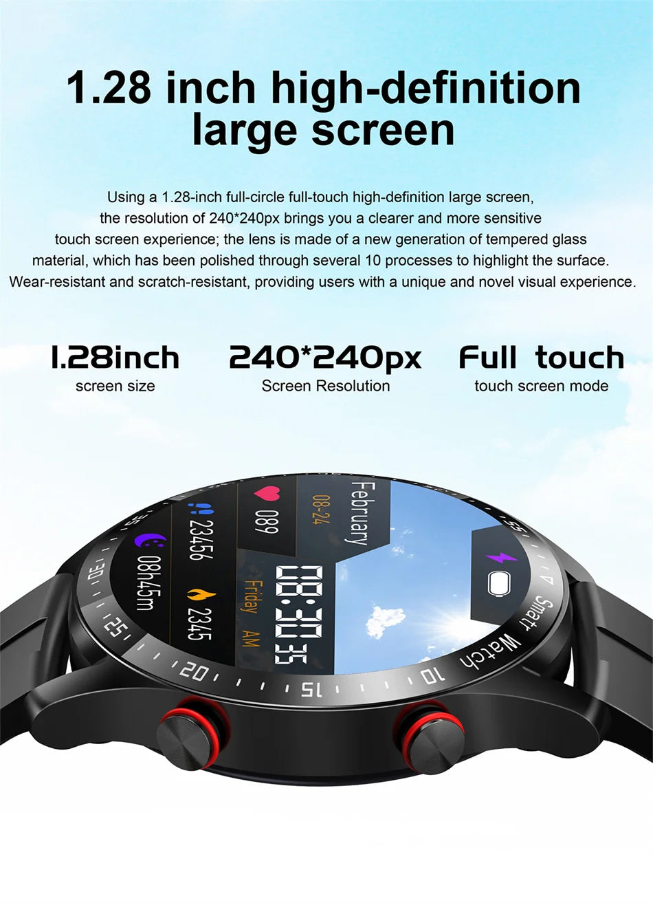 Reloj inteligente deportivo ECG + PPG para hombre, pulsera con llamadas, Bluetooth, láser, presión arterial, resistente al agua + caja