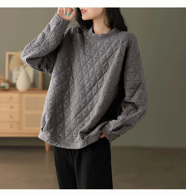 Amax luluE, ropa de moda de invierno para mujer, sudaderas con capucha holgadas e informales con diseño acolchado cálido, sudaderas clásicas de algodón de lujo para mujer