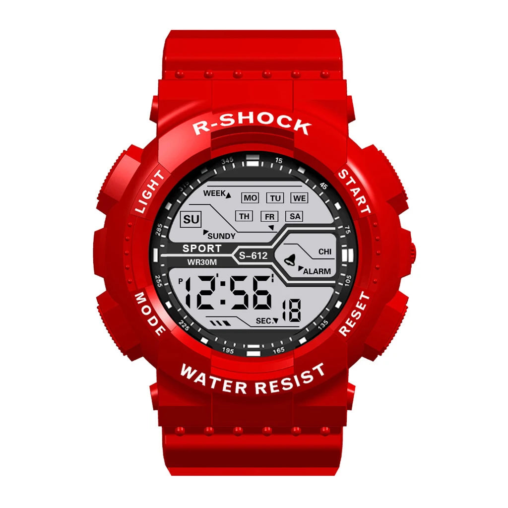 Reloj deportivo al aire libre para Hombre, multifunción, pantalla grande LED, electrónico, resistente al agua, luminoso, militar, Digital, Relojes de pulsera para Hombre