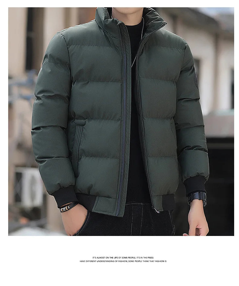 Chaqueta de Abrigo con Cremallera para Hombre – Gruesa y Cálida