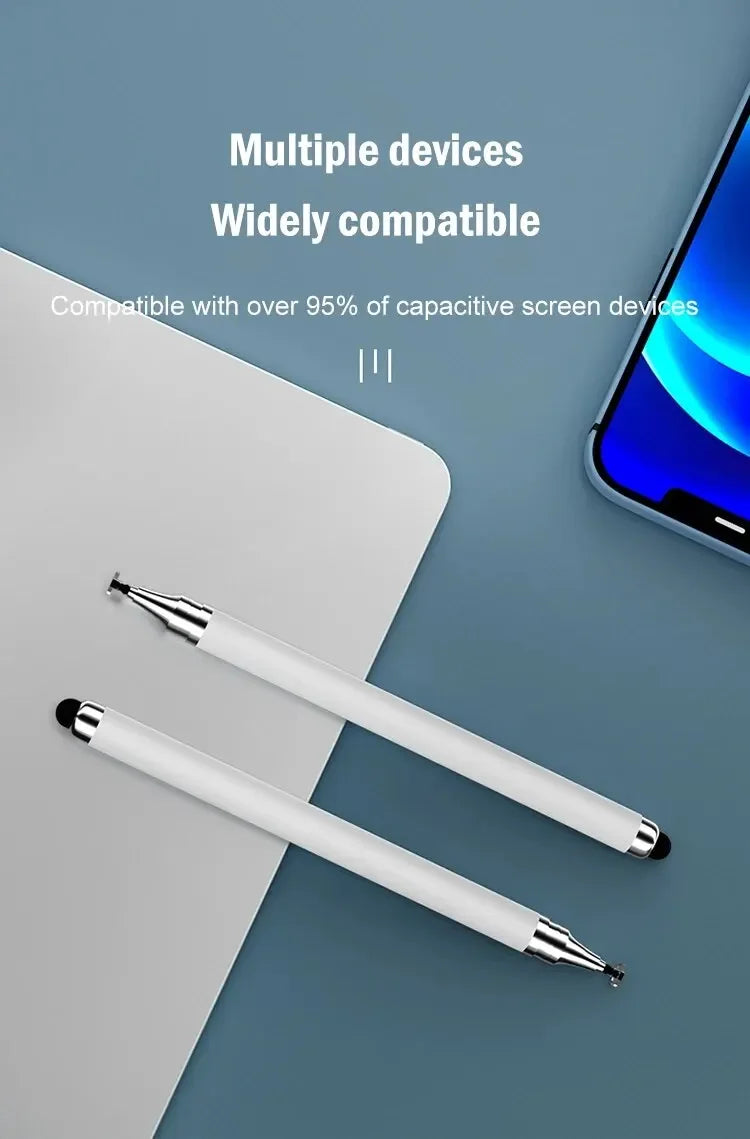 Lápiz Capacitivo de Doble Punta con Disco de Silicona, Doble Función, para Dibujo, Oficina, Retoque, Teléfono Móvil, Tableta