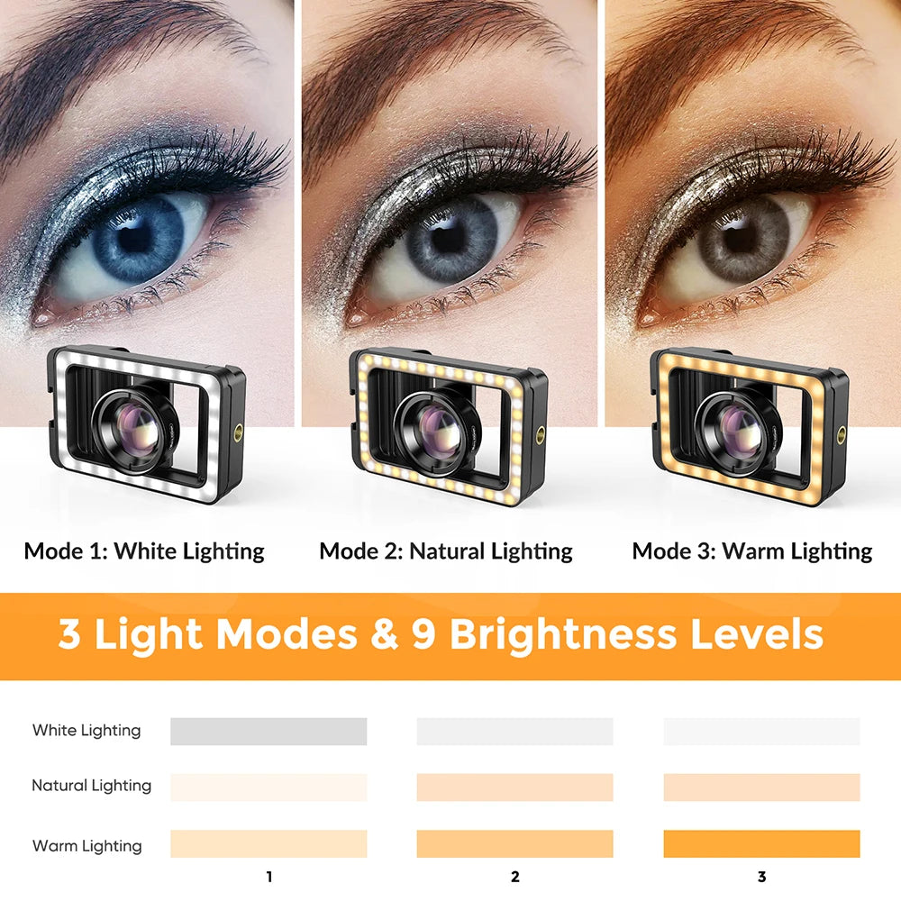 Lente Macro 4K HD 100mm APEXEL con Luz LED para Smartphone