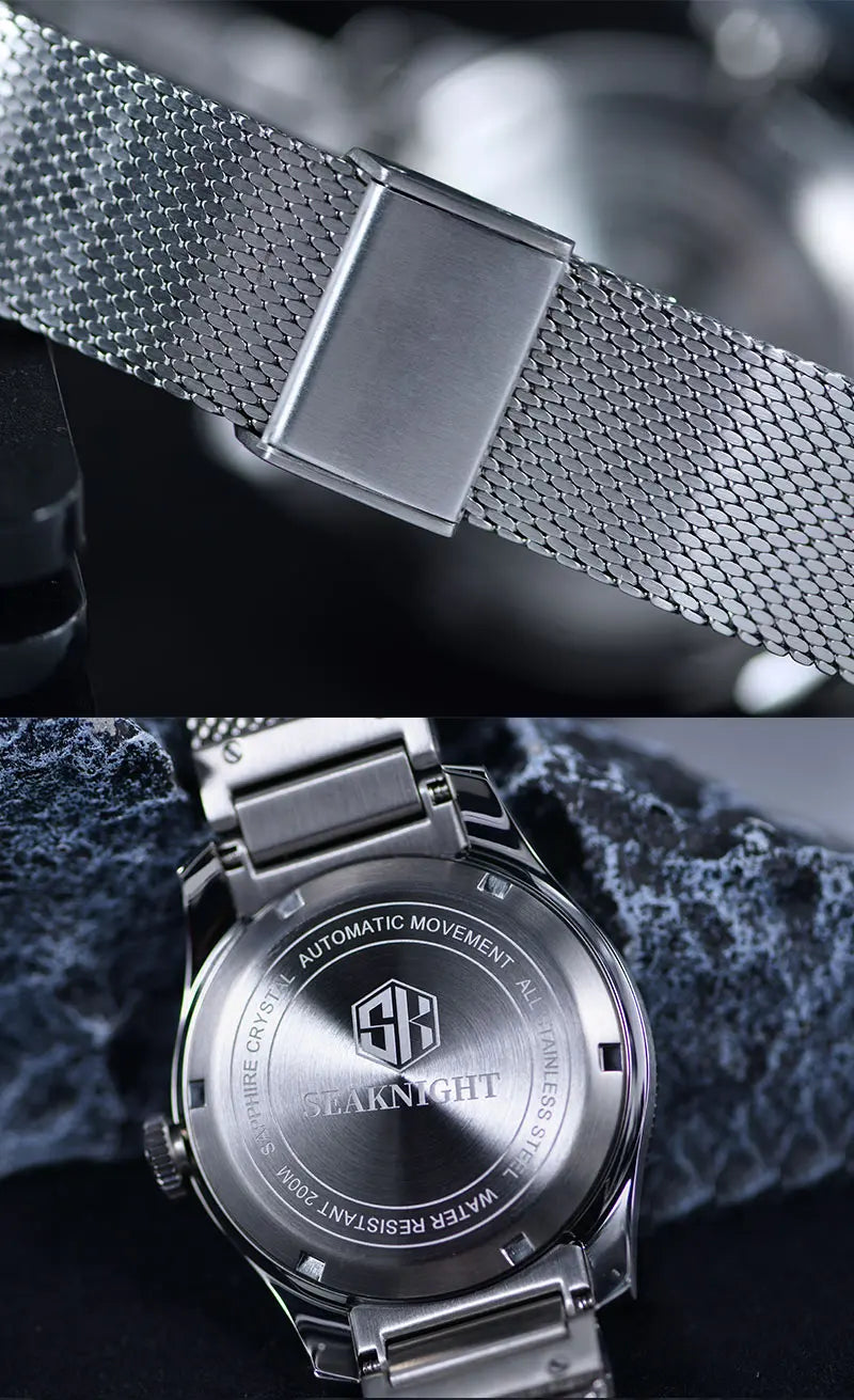 Reloj Mecánico Automático SEA KNIGHT Cristal Zafiro, Acero 316L, 200M