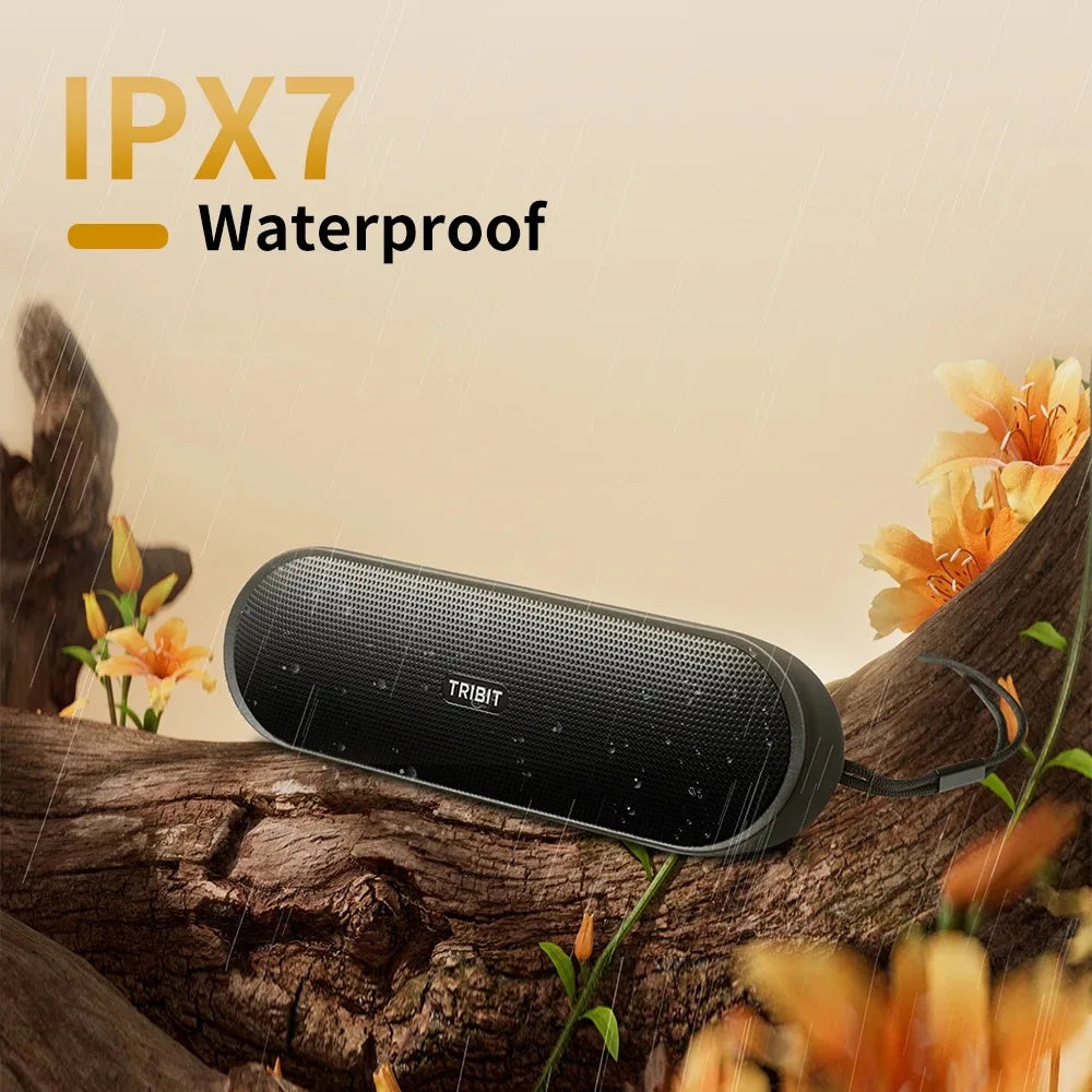 Altavoz Inalámbrico Portátil Tribit XSound Plus 2, 30W XBass, IPX7, 24 Horas de Reproducción, Sonido Estéreo, Micrófono Integrado para Viajes y Campamentos