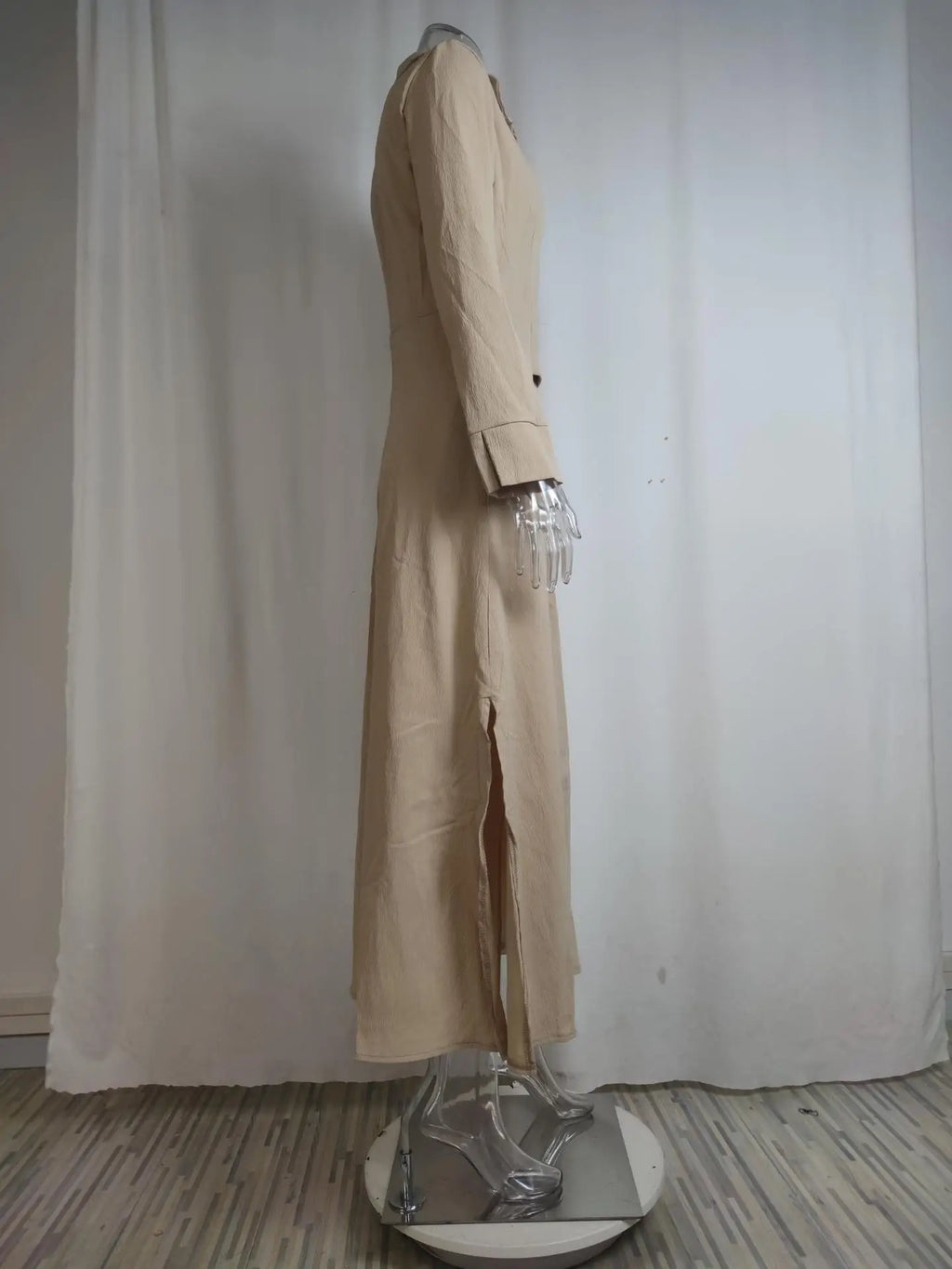 Primavera Verano mujer vestido de talla grande blanco Casual cuello pico solapa camisa de manga larga Maxi vestidos mujer bolsillo fiesta vestido largo