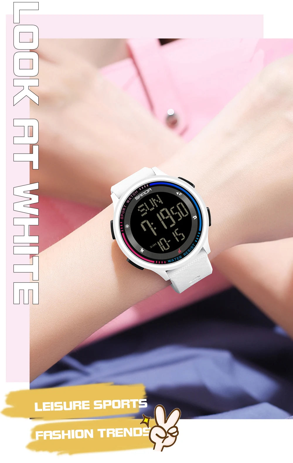 Reloj Digital SANDA 6158 para Niños y Adolescentes, Deportivo Impermeable